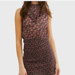 Free People Purple‎ Sheath Halter Mini Dress
